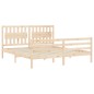 vidaXL Estructura de cama de matrimonio con cabecero madera maciza