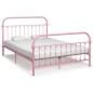 vidaXL Estructura de cama de metal rosa 160x200 cm vidaXL Estructura de cama de metal rosa 160x200 cm