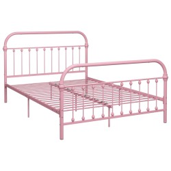 vidaXL Estructura de cama de metal rosa 160x200 cm