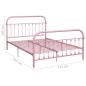vidaXL Estructura de cama de metal rosa 160x200 cm vidaXL Estructura de cama de metal rosa 160x200 cm