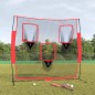vidaXL Red de béisbol portátil poliéster negro y rojo 183x105x183 cm vidaXL Red de béisbol portátil poliéster negro y rojo 183x105x183 cm