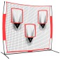 vidaXL Red de béisbol portátil poliéster negro y rojo 183x105x183 cm vidaXL Red de béisbol portátil poliéster negro y rojo 183x105x183 cm