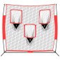 vidaXL Red de béisbol portátil poliéster negro y rojo 183x105x183 cm vidaXL Red de béisbol portátil poliéster negro y rojo 183x105x183 cm
