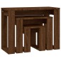 vidaXL Mesas apilables 3 pzas madera contrachapada color roble marrón