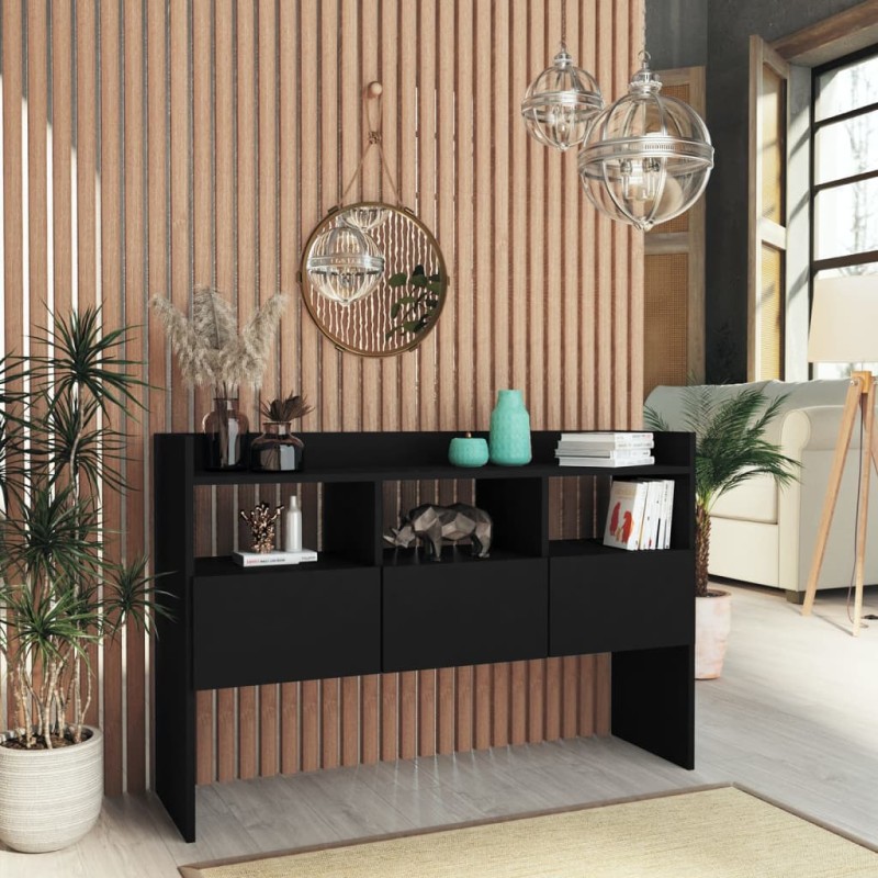 vidaXL Aparador de madera contrachapada negro 105x30x70 cm vidaXL Aparador de madera contrachapada negro 105x30x70 cm