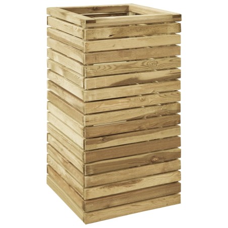 vidaXL Arriate de madera de pino impregnada 50x50x100 cm