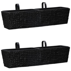 vidaXL Conjunto de jardineras 2 piezas jacinto de agua negro