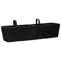 vidaXL Conjunto de jardineras 2 piezas jacinto de agua negro