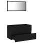 vidaXL Juego de muebles de baño 2 pzas madera contrachapada negro