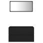 vidaXL Juego de muebles de baño 2 pzas madera contrachapada negro