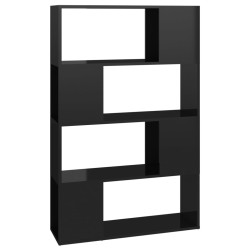 vidaXL Estantería/divisor de espacios negro brillo 80x24x124,5 cm
