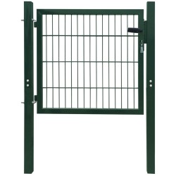 vidaXL Cancela de valla 2D individual verde 106x130 cm