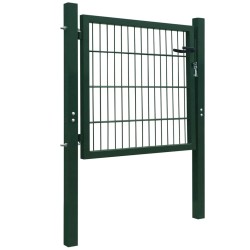vidaXL Cancela de valla 2D individual verde 106x130 cm