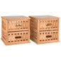 vidaXL Mesitas de noche 2 uds madera maciza de nogal 34x34x34 cm vidaXL Mesitas de noche 2 uds madera maciza de nogal 34x34x34 cm