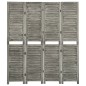 vidaXL Biombo de 4 paneles de madera maciza gris 143x166 cm vidaXL Biombo de 4 paneles de madera maciza gris 143x166 cm