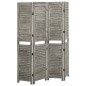 vidaXL Biombo de 4 paneles de madera maciza gris 143x166 cm vidaXL Biombo de 4 paneles de madera maciza gris 143x166 cm