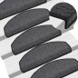 vidaXL Alfombrillas de escalera 15 unidades gris antracita 65x24x4 cm
