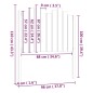 vidaXL Cabecero de cama madera maciza de pino negro 96x4x110 cm