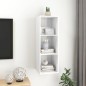 vidaXL Mueble TV pared madera contrachapada blanco brillo 37x37x107 cm vidaXL Mueble TV pared madera contrachapada blanco brillo 37x37x107 cm
