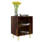 vidaXL Mesitas de noche 2 uds patas de madera roble ahumado 40x30x50cm vidaXL Mesitas de noche 2 uds patas de madera roble ahumado 40x30x50cm