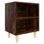 vidaXL Mesitas de noche 2 uds patas de madera roble ahumado 40x30x50cm vidaXL Mesitas de noche 2 uds patas de madera roble ahumado 40x30x50cm