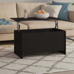 vidaXL Mesa de centro madera contrachapada negra 102x55,5x52,5 cm