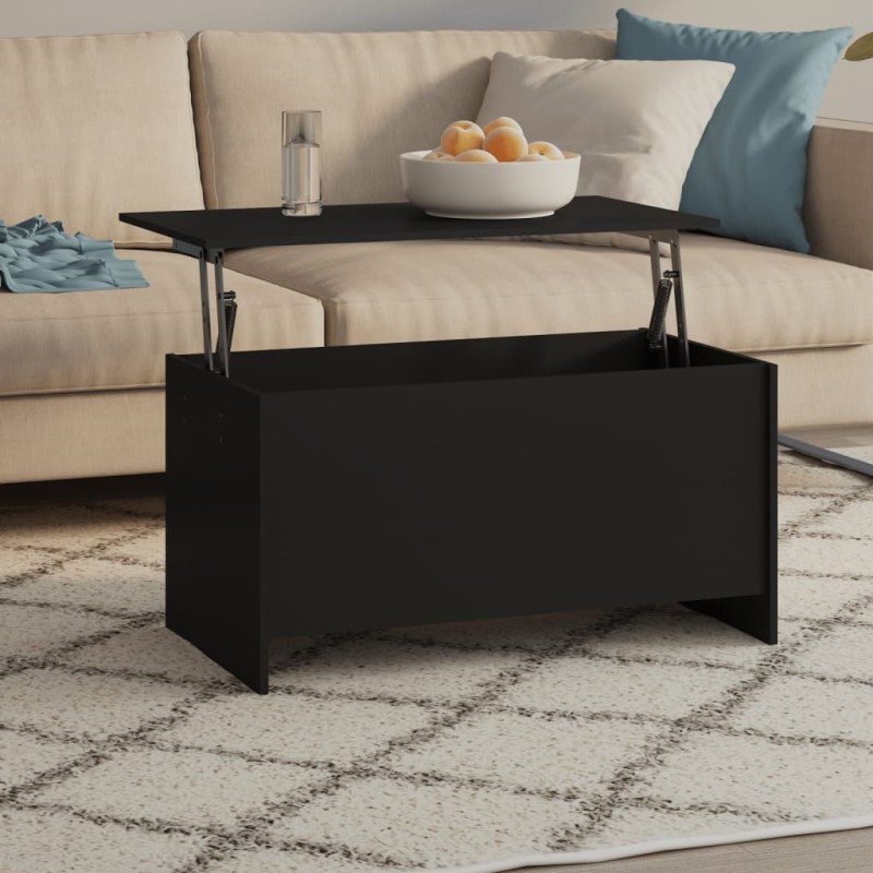 vidaXL Mesa de centro madera contrachapada negra 102x55,5x52,5 cm