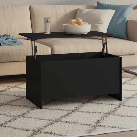 vidaXL Mesa de centro madera contrachapada negra 102x55,5x52,5 cm