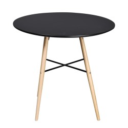 vidaXL Mesa de comedor redonda MDF negra 