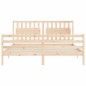 vidaXL Estructura de cama de matrimonio con cabecero madera maciza