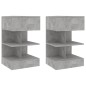 vidaXL Mesitas de noche 2 uds gris hormigón 40x35x70 cm vidaXL Mesitas de noche 2 uds gris hormigón 40x35x70 cm
