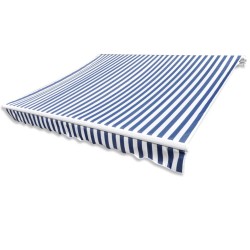 vidaXL Toldo de lona azul y blanco 450x300 cm