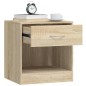 vidaXL Mesitas de noche 2 unidades con un cajón y estante color roble vidaXL Mesitas de noche 2 unidades con un cajón y estante color roble