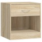 vidaXL Mesitas de noche 2 unidades con un cajón y estante color roble vidaXL Mesitas de noche 2 unidades con un cajón y estante color roble
