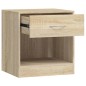vidaXL Mesitas de noche 2 unidades con un cajón y estante color roble vidaXL Mesitas de noche 2 unidades con un cajón y estante color roble