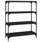 vidaXL Estantería madera contrachapada y acero negro 80x33x100 cm vidaXL Estantería madera contrachapada y acero negro 80x33x100 cm