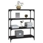 vidaXL Estantería madera contrachapada y acero negro 80x33x100 cm vidaXL Estantería madera contrachapada y acero negro 80x33x100 cm