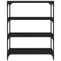 vidaXL Estantería madera contrachapada y acero negro 80x33x100 cm vidaXL Estantería madera contrachapada y acero negro 80x33x100 cm