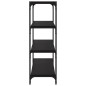vidaXL Estantería madera contrachapada y acero negro 80x33x100 cm vidaXL Estantería madera contrachapada y acero negro 80x33x100 cm