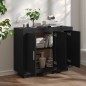 vidaXL Aparador de madera contrachapada negro 92x35x75 cm vidaXL Aparador de madera contrachapada negro 92x35x75 cm