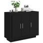 vidaXL Aparador de madera contrachapada negro 92x35x75 cm vidaXL Aparador de madera contrachapada negro 92x35x75 cm