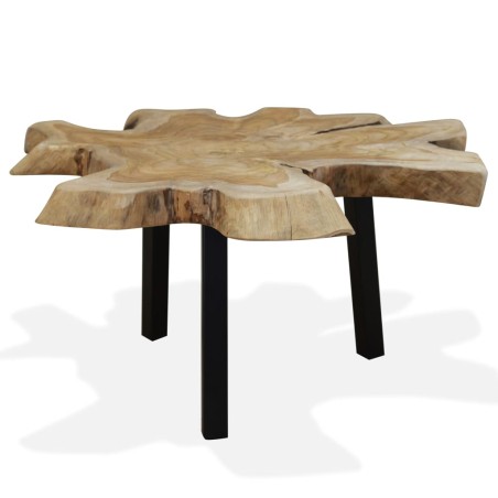 vidaXL Mesa de centro de madera de teca genuina 80x70x38 cm