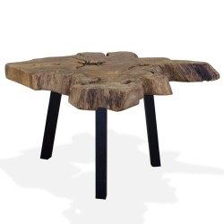 vidaXL Mesa de centro de madera de teca genuina 80x70x38 cm