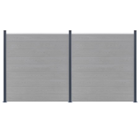 vidaXL Postes de valla 3 unidades aluminio gris oscuro 185 cm