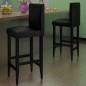 vidaXL Taburetes de cocina 2 unidades cuero sintético negro vidaXL Taburetes de cocina 2 unidades cuero sintético negro