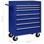 vidaXL Carrito caja de herramientas 7 cajones azul vidaXL Carrito caja de herramientas 7 cajones azul