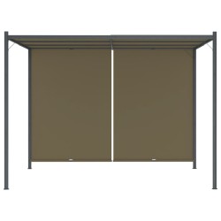 vidaXL Pérgola de jardín con tejado retráctil gris taupe 3x3m 180 g/m²
