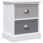 vidaXL Mesitas de noche 2 unidades madera de Paulownia gris 38x28x45cm vidaXL Mesitas de noche 2 unidades madera de Paulownia gris 38x28x45cm