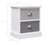 vidaXL Mesitas de noche 2 unidades madera de Paulownia gris 38x28x45cm vidaXL Mesitas de noche 2 unidades madera de Paulownia gris 38x28x45cm