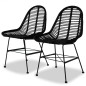 vidaXL Sillas de comedor 2 unidades ratán natural negro vidaXL Sillas de comedor 2 unidades ratán natural negro